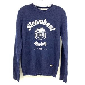 LOWEST Surplus Wardrobe Sweater Pure Italian Style Steamboat Springs Blue Size M
